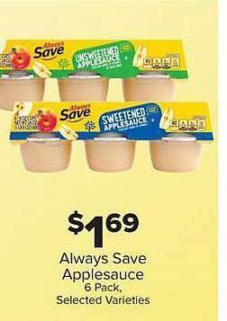 IGA Always save applesauce offer