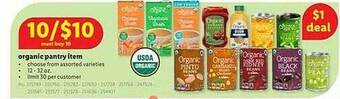 Lidl Organic pantry item offer