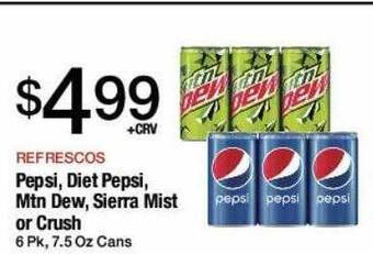 Jons International Pepsi, diet pepsi, mtn dew, sierra mist or crush offer