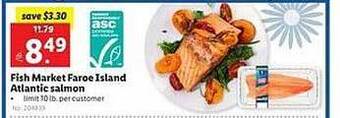 Lidl Fish market faroe island atlantic salmon offer