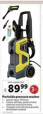 Lidl Parkside pressure washer offer