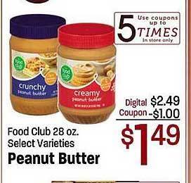 Maceys Food club peanut butter offer