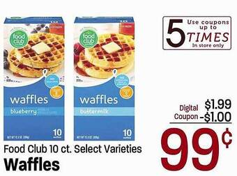 Maceys Food club waffles offer