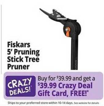 Ocean State Job Lot Fiskars 5' pruning stick tree pruner offer