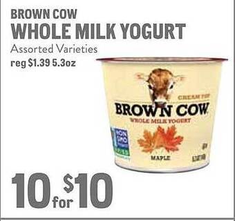 New Seasons Market Brown cow whole milk yogurt offer