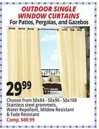 Ocean State Job Lot Outdoor single window curtains offer