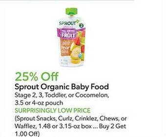 Publix Sprout organic baby food offer