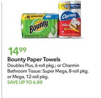 Publix Bounty paper towels offer