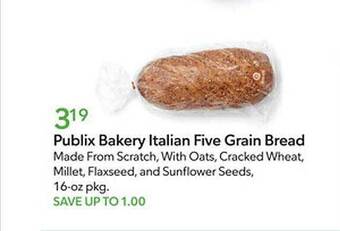 Publix Publix bakery italian five grain bread offer