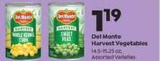Save a Lot Del monte harvest vegetables offer