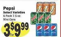 Sellers Bros Pepsi select varieties offer
