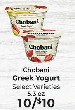 Sunset Foods Chobani greek yogurt offer