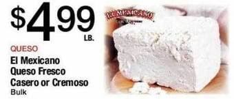 Jons International El mexicano queso fresco casero or cremoso offer