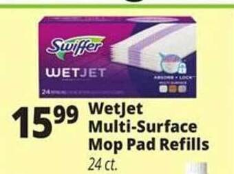Ocean State Job Lot Wetjet multi-surface mop pad refills offer