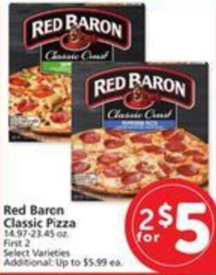 Safeway Red Baron Classic Pizza offer