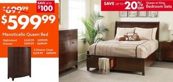 Big Lots Manoticello queen bed offer