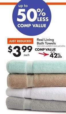 Big Lots Real living bath towels offer