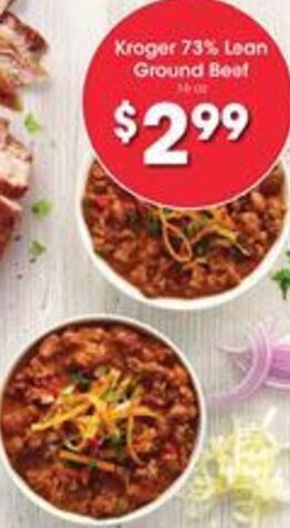 Kroger Kroger 73% Lean Ground Beef offer