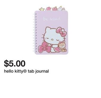 Five Below Hello kitty® tab journal offer