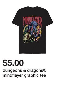Five Below Dungeons & dragons® mindflayer graphic tee offer