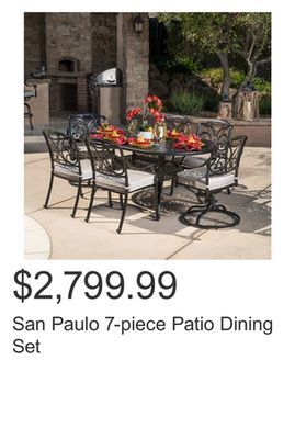Costco San paulo 7-piece patio dining set offer