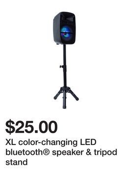Five Below Xl color-changing led bluetooth® speaker & tripod stand offer