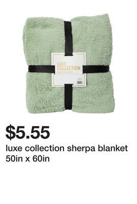 Five Below Luxe collection sherpa blanket 50in x 60in offer