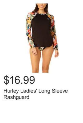 Costco Hurley ladies' long sleeve rashguard offer