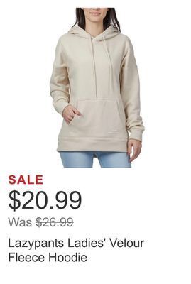 Costco Lazypants ladies' velour fleece hoodie offer