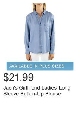 Costco Jach's girlfriend ladies' long sleeve button-up blouse offer