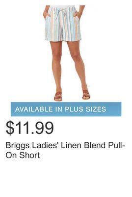 Costco Briggs ladies' linen blend pull-on short offer