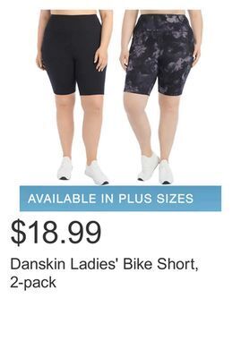 Costco Danskin ladies' bike short, 2-pack offer