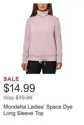 Costco Mondetta ladies' space dye long sleeve top offer