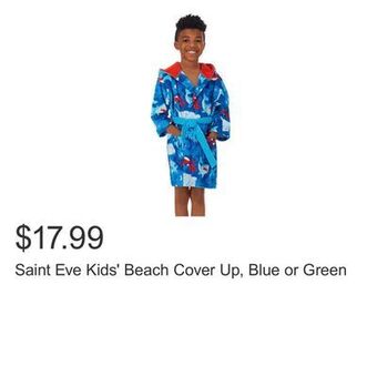 Costco Saint eve kids' beach cover up, blue or green offer