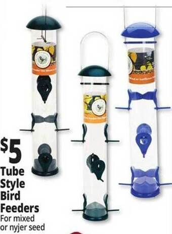 Ocean State Job Lot Tube style bird feeders offer