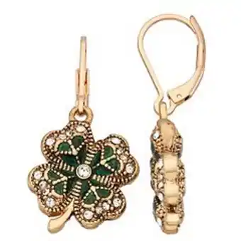 Kohl's Napier gold tone lucky leprechaun shamrock drop earrings offer