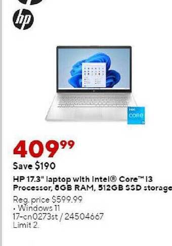 Staples Hp 17.3 offer