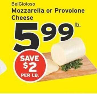 Hannaford Belgioioso mozzarella or provolone cheese offer