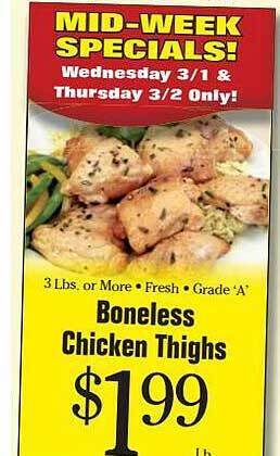 Morton Williams Boneless chicken thighs offer