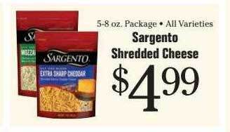 Morton Williams Sargento shredded cheese offer