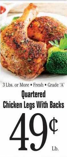 Morton Williams Quartered chicken legs with backs offer