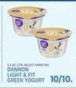 Kings Food Markets Dannon light & fit greek yogurt offer