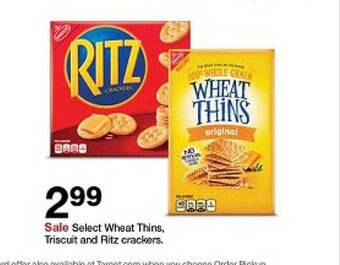 Target Select wheat thins, triscuit and ritz crackers offer