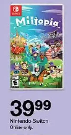 Target Nintendo switch miitopia offer