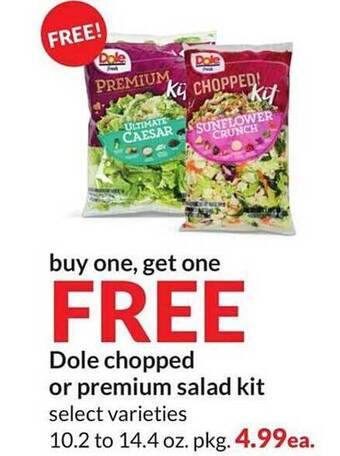 Hy-Vee Dole chopped or premium salad kit offer