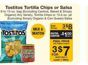 Fairway Store Market Tostitos Tortilla Chips Or Salsa offer