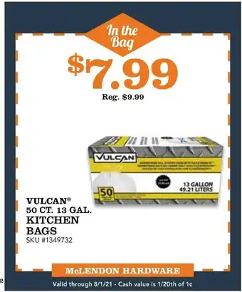 McLendon Vulcan® 50 Ct. 13 Gal. Kitchen Bags offer