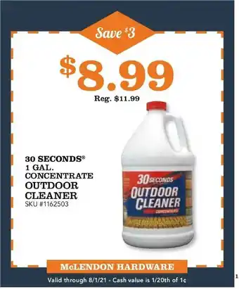 McLendon 30 Seconds® 1 Gal. Concentrate Outdoor Cleaner offer