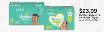 Fareway Pampers Baby Dry Or Swaddlers Diapers offer