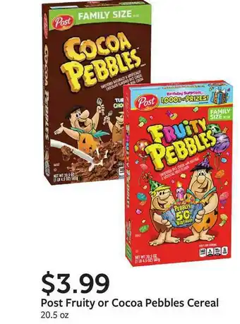 Fareway Post Fruity Or Cocoa Pebbles Cereal offer
